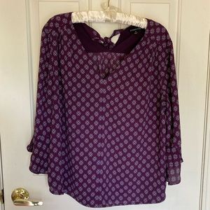 Like new 41 Hawthorn Purple Bell Sleeve Blouse, XXL